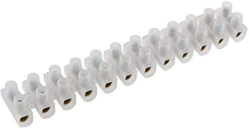 Lüsterklemmen Kabelverbinder Steckklemme 4 bis 10mm², 12 Stück, Messingeinsatz, Transparent