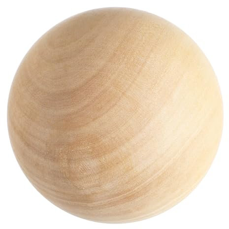 TOYANDONA Wooden Round Balls 9CM DIY Decorative Wood Crafting Balls No Hole Unfinished Wood Spheres for Christmas Birthday Craft Supplies