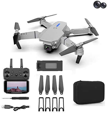 Dual HD 1080P Camera Mini Drone for Kids and Adults - RC Quadcopter With Altitude Hold, 360° Flip, Rechargeable - Toys Gifts for Boys Girls - Includes Drone Case Bag