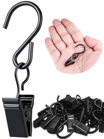 Christmas Light Clips Hanging Hooks - 50 Pack Outdoor String Light Clips - Heavy Duty Metal Camper Awning String Party Light Hook - Holiday Light Clips Hangers Canopy Tent RV Xmas Decor Clamps