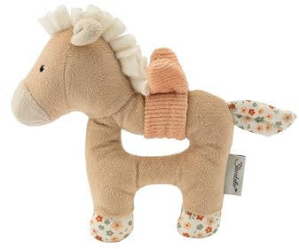 Sterntaler Greifling Pferd Sunny - Motorikspielzeug zum Rasseln, Fühlen und Spielen - Kuscheltier für Baby und Kinder mit Rassel als treuer Freund - Baby Spielzeug aus weichem Stoff, lichtbeige