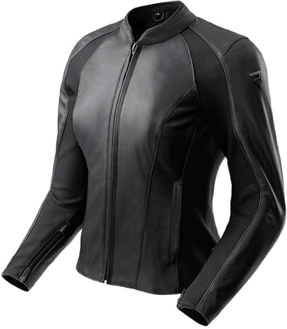 REBELHORN Siena Lady Motorradjacke Damen | Leder | Ellbogen und Schulterprotektor der Stufe 2 | Tasche für Rückenprotektor | Zentraler Belüftungskanäl