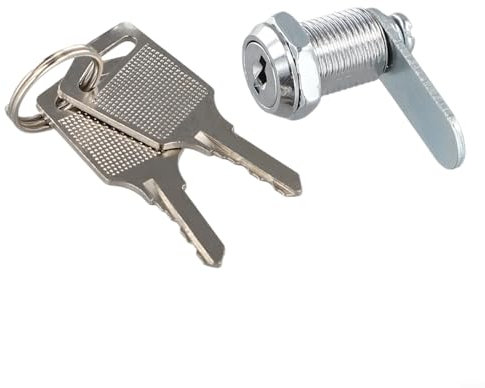 Eawfgtuw Cerradura de cajón de aleación de zinc para gabinete, buzón, cerradura de muebles con 2 llaves de apertura de 12 mm, sistema de bloqueo de seguridad plateado para posesiones personales
