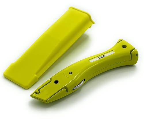 CCA Yellow Carpet Cutter Tool with Yellow Holder for The Professional and DIY Installer
