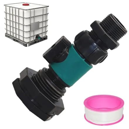 Accessoires Pour Tonneaux De Pluie Rain Barrel Fittings Leakproof Water Tank Adapter Rain Barrel Diverter Kit Pools Connector Garden Hose Adapter Quick Connector Montage Du Collecteur De Pluie(Twopurp