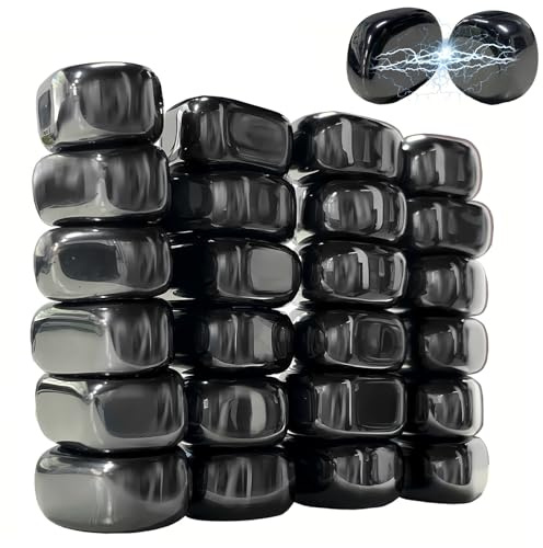 Qualsen 25 imanes de hematita, Piedras magnéticas, Piedras de ajedrez magnéticas Irregulares, imanes multifuncionales, Piedras magnéticas para refrigerador, Grande