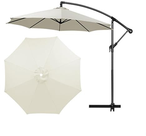 Copertura di Ricambio,Rechange Telo per Ombrellone, Baldacchino Di Ricambio Ombrellone per 6 Braccia/8 Braccia, Impermeabile Telo di Ricambio per Patio Terrazzo Giardino (Bianco,6ribs:3.0m/9.8ft)