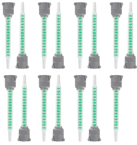 Static Mixer, Static Mixing Nozzle, Mortar Syringe Injection Mortar, Mixing Nozzle Set, Durable Mixer Nozzles, Adhesive Mixing Pipes, 9 cm 1:1 Static Mixer, Efficient Mix for 2K Adhesive, Epoxy Resin