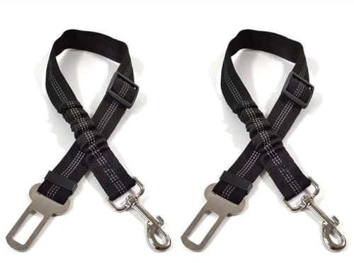 2pcs Anschnallgurt Hund Auto, Hundegurt fürs Auto, Hunde Sicherheitsgurt für Auto, Einstellbar Hundegurt Höchste Sicherheit für Alle Hunderassen und Katzen.