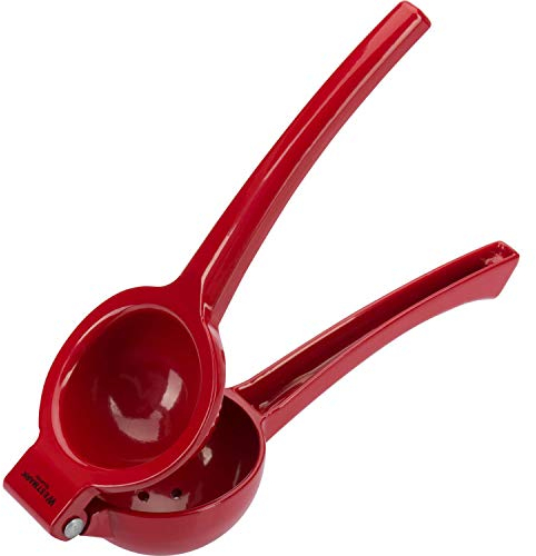 Westmark Exprimidor de cítricos con mango de pinza, Diámetro: aprox. 7 cm, Aluminio, recubierto para alimentos, Juicy, Rojo, 30952270