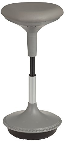 Learniture Adjustable Height Active Learning Stool for Office Desks and Classrooms, Foam-Padded Backless Wobble Stool with Rocking Motion, Gray