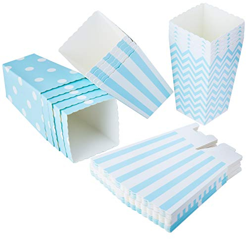 Diealles Popcorn Boxes, 36 Stück Popcorn Tüte Popcorn Candy Boxen Behälter für Party Snacks, Süßigkeiten, Popcorn und Geschenke - Blau