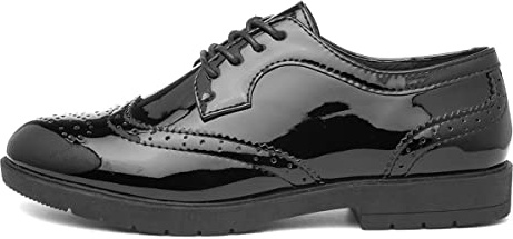 Lilley Agnes Womens Black Lace Up Brogue Shoe - Size 9 UK - Black
