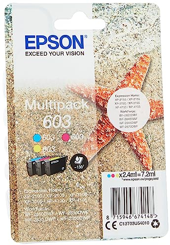 Epson Cartucce Originali per Stampante Getto d'Inchiostro, 3 Colori Ciano, Magenta, Giallo , Standard, Pack Standard