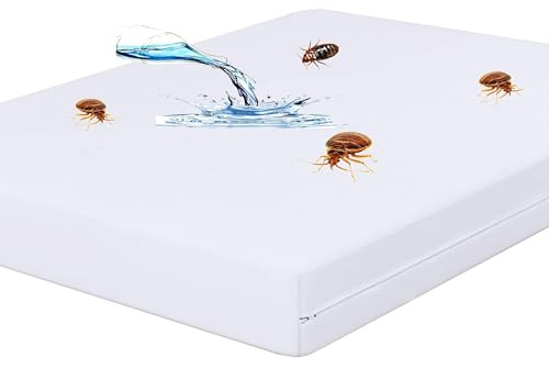 IMFAA Funda con cremallera para cama antiinsectos y antialérgica, 100 % impermeable, protector de colchón (King (152 x 200 + 40 cm)