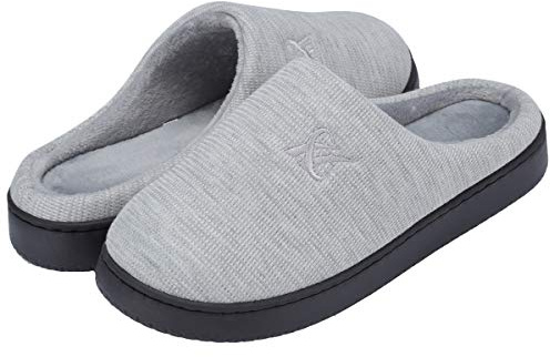 landeer Memory Foam Slippers for Women's and Men's Casual House Shoes (LightGray,Women9-10/Men7-8)