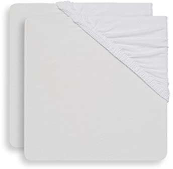 Jollein Spannbettlaken Jersey 60x120cm - Weiß - 2 Stück