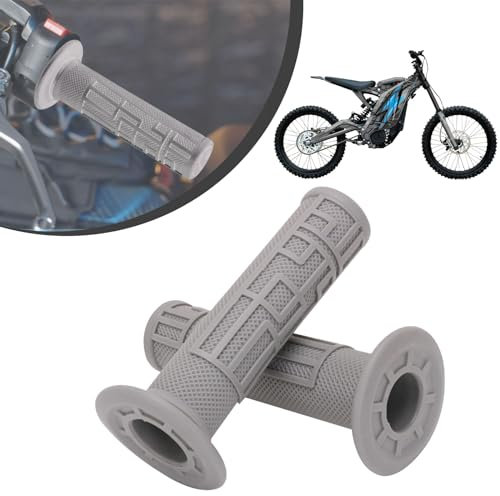 Motorcycle Handlebar Grips Rubber Non Slip Hand Grips Sur Ron Grips for Dirt Pit Bike SurRon Light Bee Electric Bike Sur-Ron X/S Gray