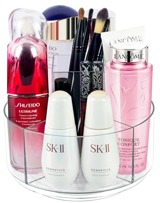 CECOLIC Organizer per trucco girevole a 360° Lazy Susan per vanità espositori per cosmetici per il ripiano del bagno, organizer per riporre il trucco scatole per riporre articoli vari da scrivania