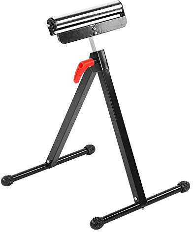 Rollenständer für Holzbearbeitung, verstellbarer faltbarer Einzelrollenständer mit robuster Stahlbasis, Höhe 67-110 cm, rutschfeste Füße für Sägen und Arbeitslastunterstützung
