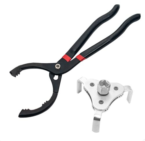 Sgehai ölfilterzange,Ölfilterspinne Set (2-tlg),ölfilter werkzeug,ölfilterschlüssel 30cm, 3-armig ölfiltereinbau-ausbau ausbauwerkzeug 63-103mm, Ölfilterwechsel motorrad auto