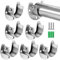 Support Tringle Penderie en Forme de U, 6 Pcs Supports de Tige à Bride en Alliage de Zinc avec vis, Support tube rond pour tringle de placard, Support de Rail de Garde-Robe Qui Sert