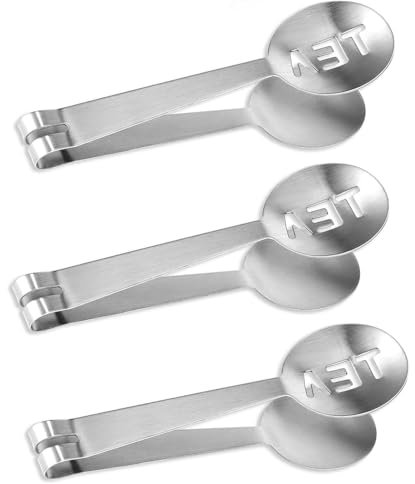 3Pcs Tea Bag Squeezer Tongs Stainless Steel Tea Bag Clips Non-Slip Grip Teabag Holder for Gripping Tea Bags Ice Sugar Cubes Durable Tea Accessories