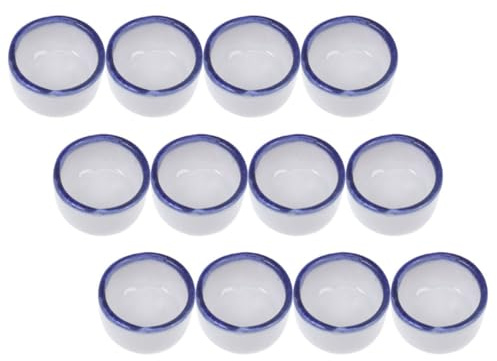 DOITOOL Set 12 Pezzi Ciotole in Ceramica Piccole per Rettili e Aracnidi, Vaschetta Versatile e Facile da Pulire per Alimentazione e Acqua in Terrario