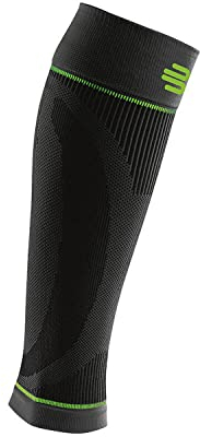 Bauerfeind Kompressions-Wadenbandage „Sports Compression Sleeves Lower Leg“, 1 Paar Sleeves für die Waden, Unisex, Beinstulpen für Ball- & Ausdauersportarten, Schwarz, M lang