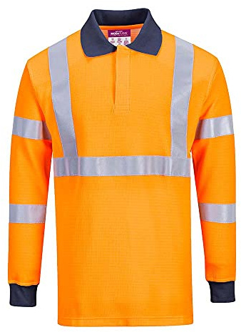 Portwest Flame Resistant RIS Polo Shirt, Size: XL, Colour: Orange, FR76ORRXL