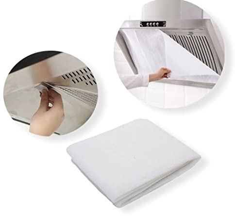 12x Universal Cooker Hood Filter Replacement (43 x 45cm) Paper Grease Extractor Fan | Filters Fit for Many Leading Brands | Cut To Size Ease Of Installation Self Extinguishing