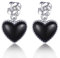 VENACOLY Schwarz Onyx Herz Ohrringe 925 Sterling Silber Schwarz Love Knot Hänger mit romantischem Design