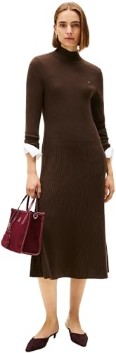 Tommy Hilfiger Soft Wool LS Mock-nk Swt Dress Ww0ww47303 Vestido Tipo suéter Mujer (Pack de 1)