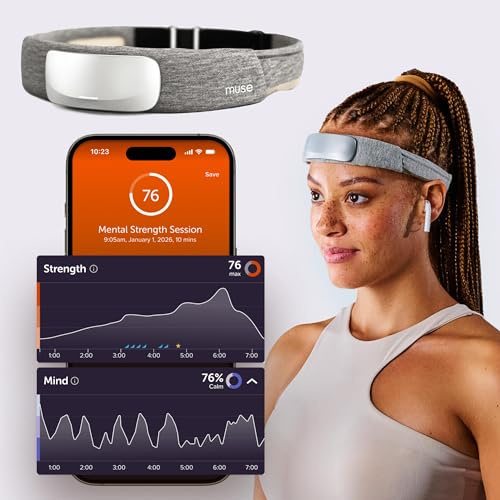 Muse S Athena: The Brain Sensing Headband - Neurofeedback Devices for Meditation Tracking and Monitoring - Multi Sensor Biofeedback Devices with Sound Feedback Guidance - Opal (Light Grey)