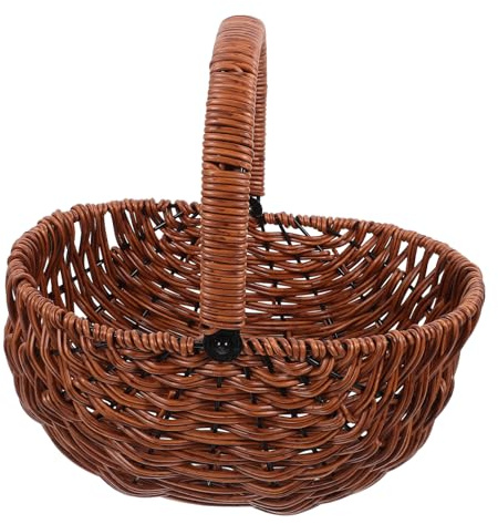 ibasenice Panier De Fleurs En Rotin Des Roses Paille Floral Coussin Corbeille De Fleurs Décor Polyvalent Toile De Jute Faire La Fête Plantes Osier Au Crochet Faux Élégant Avec Light Brown Pp