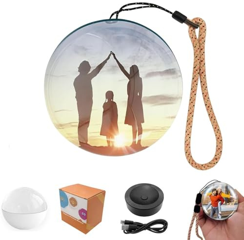 Sfera di Memoria da 2,7, Lettore Video a Sfera di Cristallo, Memory Orb, Palla di Natale con Video Christmas Ball, Display Digitale per Foto 3D, Regalo di Compleanno e Anniversario (White)