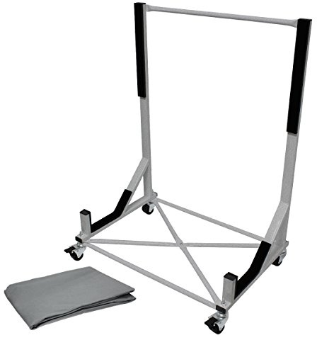 ECD Germany Soporte de Hardtop - 4 Ruedas bloqueables - Frenos de estacionamiento Seguro y Estable - Soporte Techo Duro - Gris - Acero con Recubrimiento de Polvo - Cubierta Almacenamiento de Coche