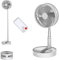 UN UNITEDTIME Desk and table fan, Air Circulator Fan Portable Travel Fans Battery Operated or USB Powered,Adjustable Height,Foldaway fan with remote Control Timer 4 Speed Settings