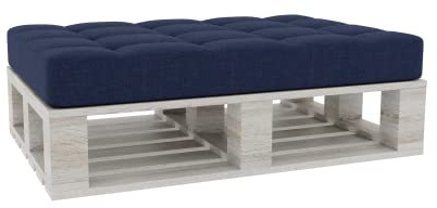 Gutekissen® Pallkudde Kviltade Kuddar med Knappar PFG (Sittdyna 120x80, Navy blau)