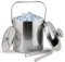 1.3 L Ice Bucket with Lid Strainer Tongs Ice Cube Container for Cocktail Bar Freezer Parties Weddings Stainless Steel Double Wall Keeps Ice Frozen Longer Fruit Holder Kitchen Fresh-Keeping Utensils
