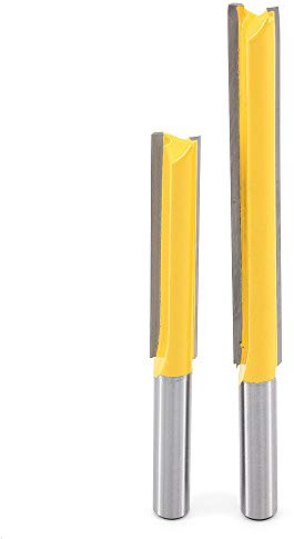 DingGreat 2 Pcs 8mm Fraise droite à araser le bois Extra Longue Droite Droite De Fraise À Bois Outil De Gravure En Bois Couteau De Coupe