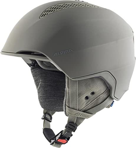 Alpina Grand LAVALAN - Nachhaltiger, Sicherer und Indiv. Anpassbarer Skihelm Mit Schafswolle Innenfutter Für Erwachsene, Moon-Grey matt, 57-61 cm