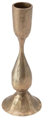 Creative Co-Op Round Hand-Forged Metal Taper Holder, Antique Brass Finish