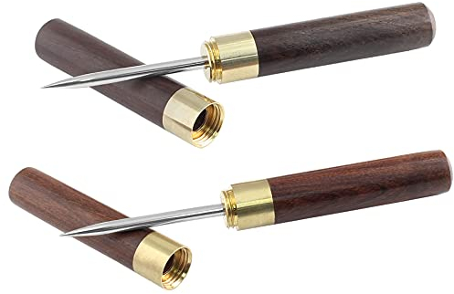 Zorfeter 17,3 cm Eispickel, Edelstahl Ice Crusher Tragbares Eiswerkzeug mit Holzgriff & Sicherheitsabdeckung, für Küche, Bar, Barkeeper, Restaurant, 2 Stück