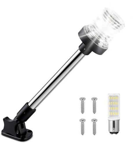 Obcursco Boat Stern Lights, 180° Fold-Down Anchor Light, Marine Use