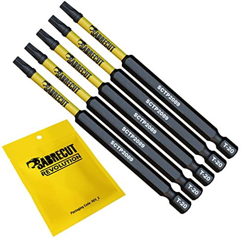 5 x SabreCut SCTP2089_5 89mm T20 TX20 Torx Manipulationssicher Sicherheit Magnetische Schlagschrauber Bohrerbits-Set Hochleistung kompatibel mit Dewalt Milwaukee Bosch Makita und andere