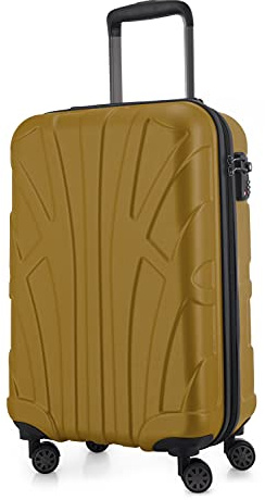 SUITLINE Valigia cabina 55 x 35 x 20 cm (34 L) ABS rigida con lucchetto TSA 4 ruote doppie manico telescopico leggera bagaglio a mano viaggio lavoro, Autunno Oro