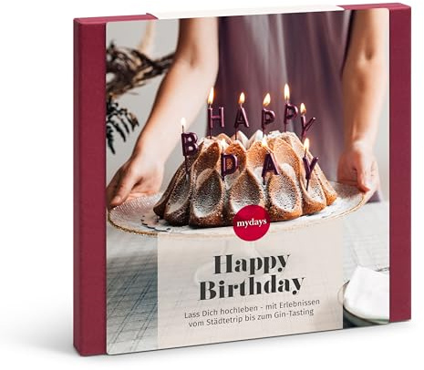 mydays Geschenkbox Happy Birthday, Geburtstagsgeschenk für 1-2 Personen, freie Erlebnis-Auswahl an ca. 1802 Orten