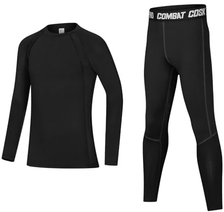 Fengzio Maglia Termica Bambino Intimo Termico Bambino Pantaloni Termici Bambina Funzione Base Layer Riscaldante Traspirante e ad Asciugatura Rapida