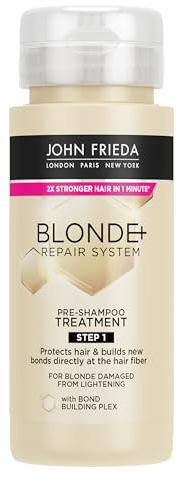 JOHN FRIEDA - Blonde+ Repair System Tratamiento Reparador Pre-Champú 100 ml, Paso 1 Tratamiento, Repara y Nutre el Cabello, Crea Nuevos Enlaces Capilares, Fortalece y Evita Roturas, para Cabello Rubio